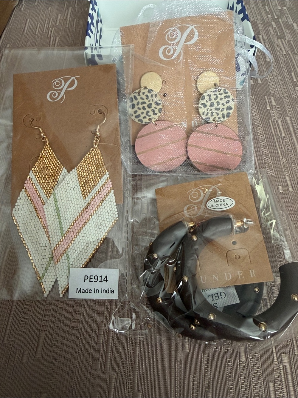 BUNDLE!!!!!!Pink & Gold Leopard Drop Earrings — Women Jewelry!